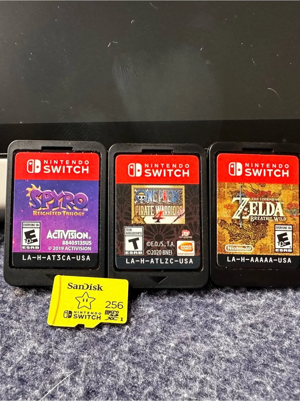 Nintendo Switch Bundle - 3 Games, 256GB SD, Ergonomic Grip & Case